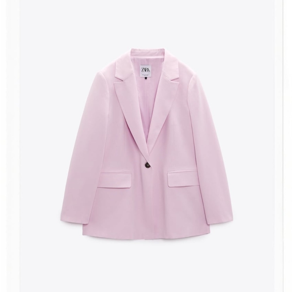 ZARA 🩷 pink long line straight blazer | medium